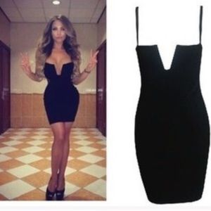 Black sexy mini dress size L fits like M